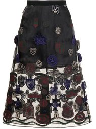 patch embroidered skirt Sacai