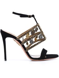 Aquazzura x Naty Abascal chain trim sandals  Aquazzura