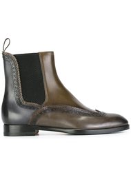 ботинки челси в стилистике брогов Santoni