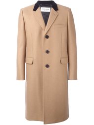 пальто с контрастным воротником Saint Laurent