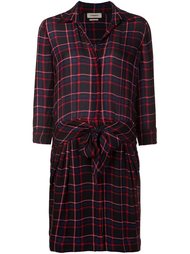checked belted shirt dress L'agence