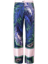 брюки с узором в виде перьев Emilio Pucci