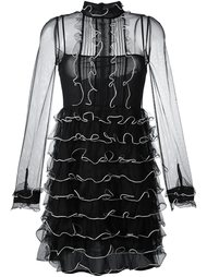 полупрозрачное платье с рюшами Red Valentino
