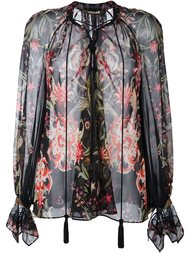 блузка с цветочным узором Roberto Cavalli