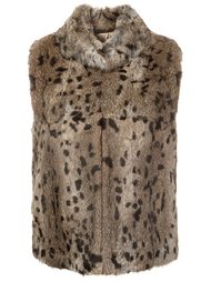 leopard print sleeveless jacket Joie