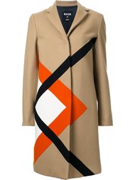 однобортное пальто с графическим принтом MSGM