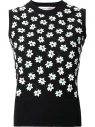 floral embroidered knit tank Carolina Herrera