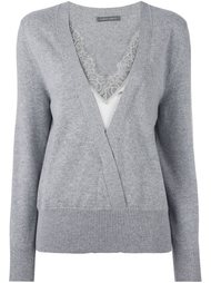 джемпер с кружевными вставками Alberta Ferretti