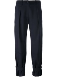 укороченные брюки со складками Jil Sander Navy