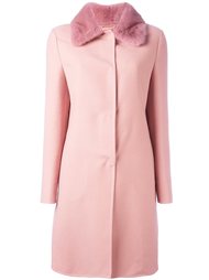 приталенное пальто с меховым воротником Ermanno Scervino