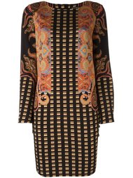 платье в клетку с узором пейсли Etro