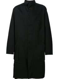 knee-length patch pocket coat Yohji Yamamoto