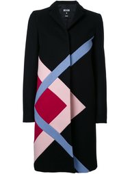 однобортное пальто с графическим принтом MSGM