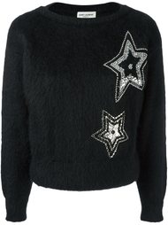 свитер с вышивкой звезд  Saint Laurent