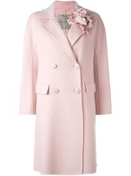 пальто с цветочной аппликацией  Ermanno Scervino