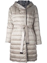 стеганый пуховик с капюшоном и поясом 'S Max Mara