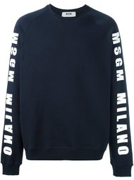 толстовка с принтом логотипа на рукавах MSGM