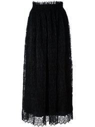 плиссированная юбка с кружевным слоем Ermanno Scervino