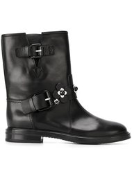 сапоги с цветочной аппликацией Casadei