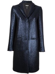 однобортное пальто с эффектом металлик MSGM