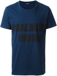 футболка с принтом '#Balmain world' Balmain