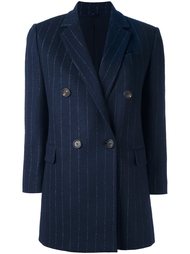 двубортное пальто в полоску  Brunello Cucinelli