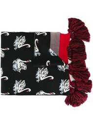 шарф с принтом лебедей и кисточками Stella McCartney