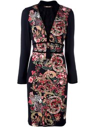 платье с кисточками и растительным принтом Roberto Cavalli