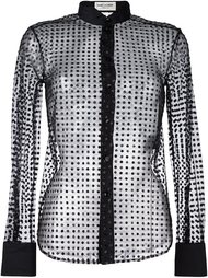 тюлевая рубашка с узором в горох Saint Laurent