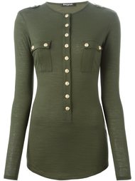 футболка с длинными рукавами в стиле милитари Balmain