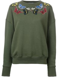 толстовка с вышивкой мотыльков Alexander McQueen