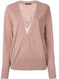 джемпер с кружевной вставкой Alberta Ferretti