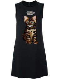 платье шифт с заплаткой в виде котенка  Dolce &amp; Gabbana