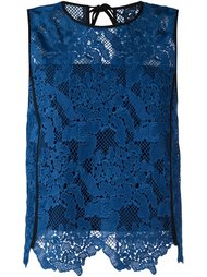 кружевной топ с цветочной вышивкой MSGM