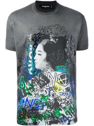 футболка с принтом гейши Dsquared2