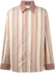 полосатая рубашка 'Greca' Versace Vintage