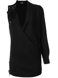 one sleeve lace-up dress Anthony Vaccarello