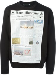 толстовка с принтом газеты  Love Moschino
