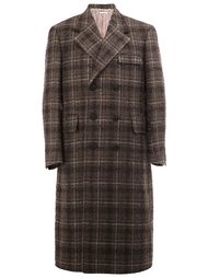 длинное пальто в клетку Thom Browne
