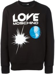 толстовка с принтом логотипа   Love Moschino