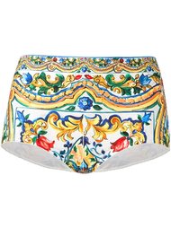Majolica print bikini bottoms Dolce &amp; Gabbana