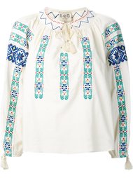 embroidered peasant top Sea