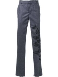 брюки с вышивкой  Alexander McQueen