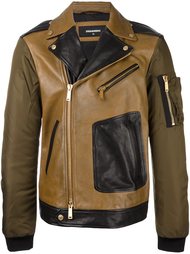 байкерская куртка с контрастными рукавами Dsquared2