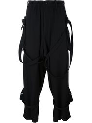 брюки свободного кроя с ремешками Yohji Yamamoto