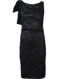 bow shoulder cloqué dress Carolina Herrera