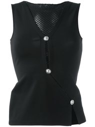 sheer detail peplum blouse Versus