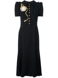 платье с вышивкой в виде часов Dolce &amp; Gabbana