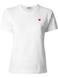 футболка с вышивкой сердца  Comme Des Garçons Play
