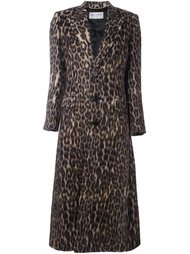 длинное пальто с анималистическим узором Saint Laurent